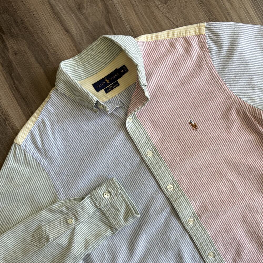 Polo Ralph Lauren Multicolor Striped Oxford Shirt Men's Size M Button Down Prep